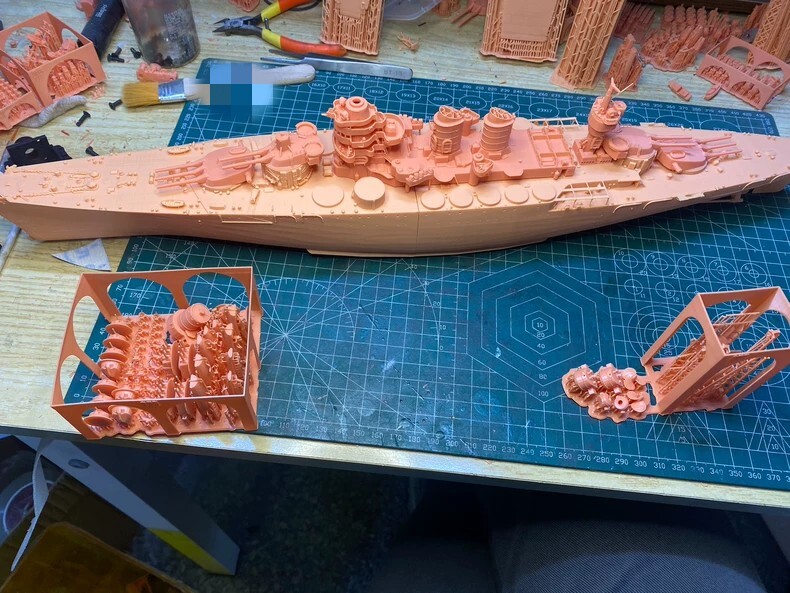 3D Printed 1/350 Italian Navy Andrea Doria Battleship Unpainted Model Kit