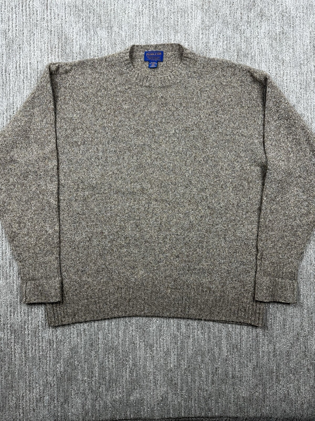 Pendleton 100% Shetland Virgin Wool Crewneck Sweater Mens XXL Beige Knit EUC Pendleton 100% Shetland Virgin Wool Crewneck Sweater Mens XXL Beige Knit EUC