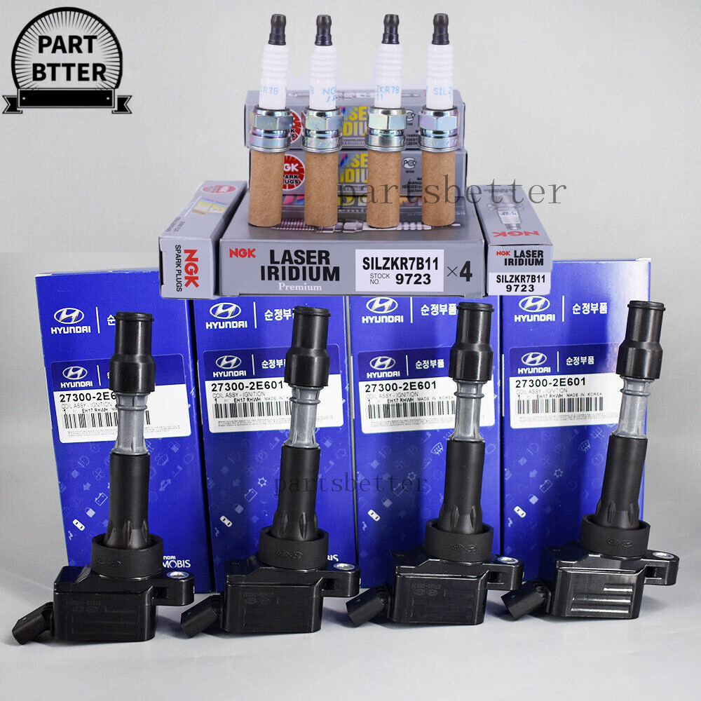 4X OEM UF816 Ignition Coil + NGK Spark Plug for 17-22 Kia Hyundai Elantra Sonata 4X OEM UF816 Ignition Coil + NGK Spark Plug for 17-22 Kia Hyundai Elantra Sonata
