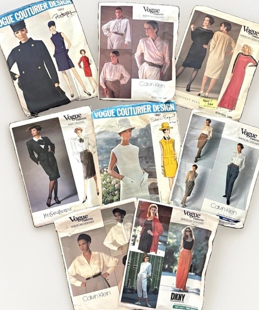 HUGE Lot of 97 Vintage Sewing Patterns Vogue Couturier Simplicity McCall\'s YSL