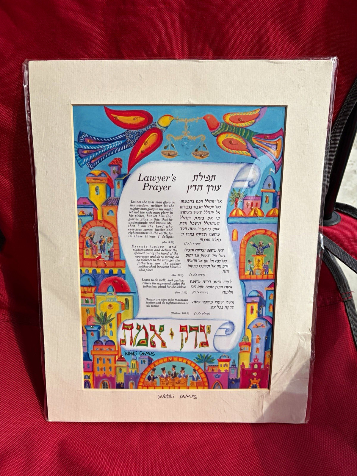 Ketti Camus “Lawyer’s Prayer” Signed canvas - Camus Gallery Art & Soul