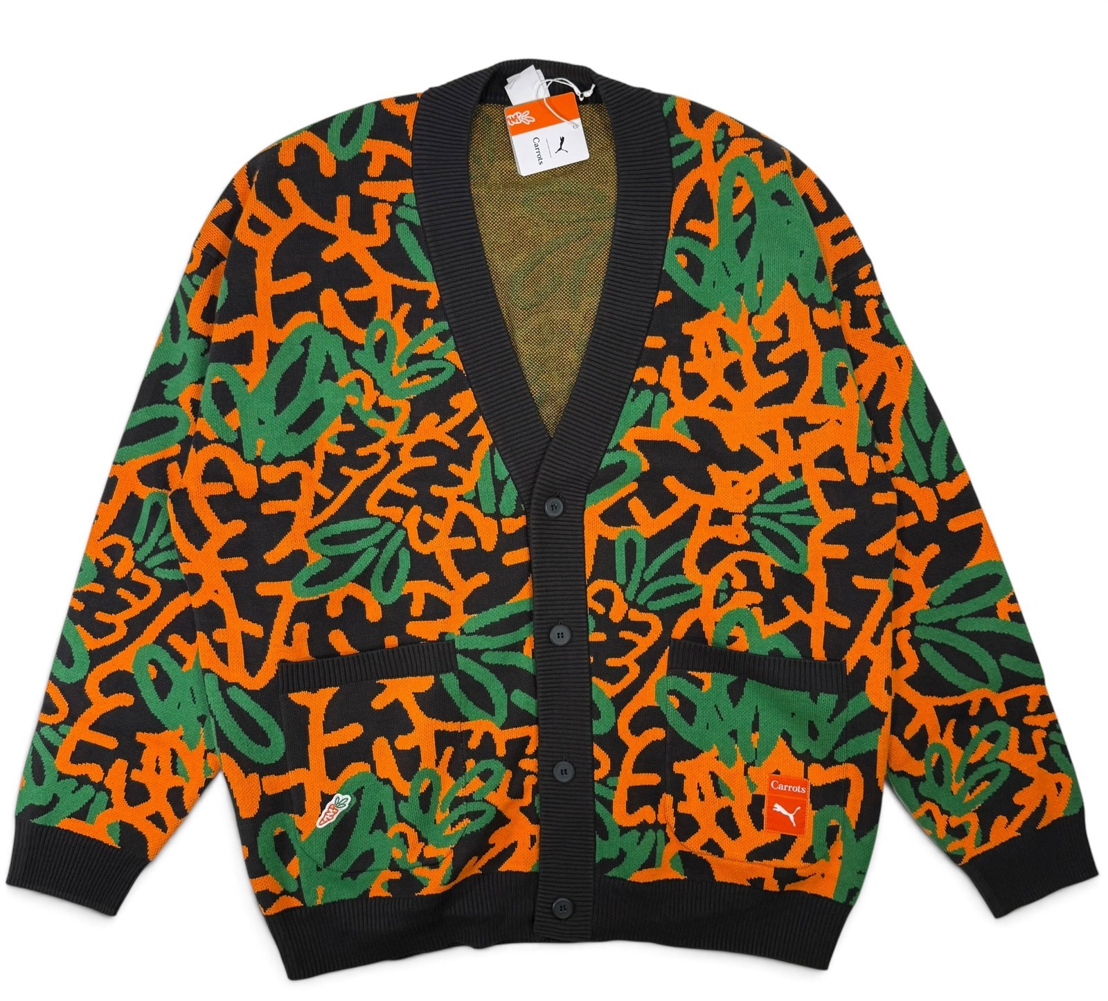 PUMA X CARROTS Limited Edition Cardigan Sweater 627445 01 Men\'s LARGE L PUMA X CARROTS Limited Edition Cardigan Sweater 627445 01 Men\'s LARGE L