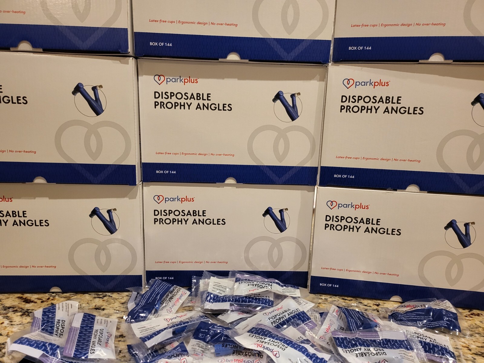 Dental Disposable Prophy Angles 144ct Soft or Firm Cup Latex-Free 