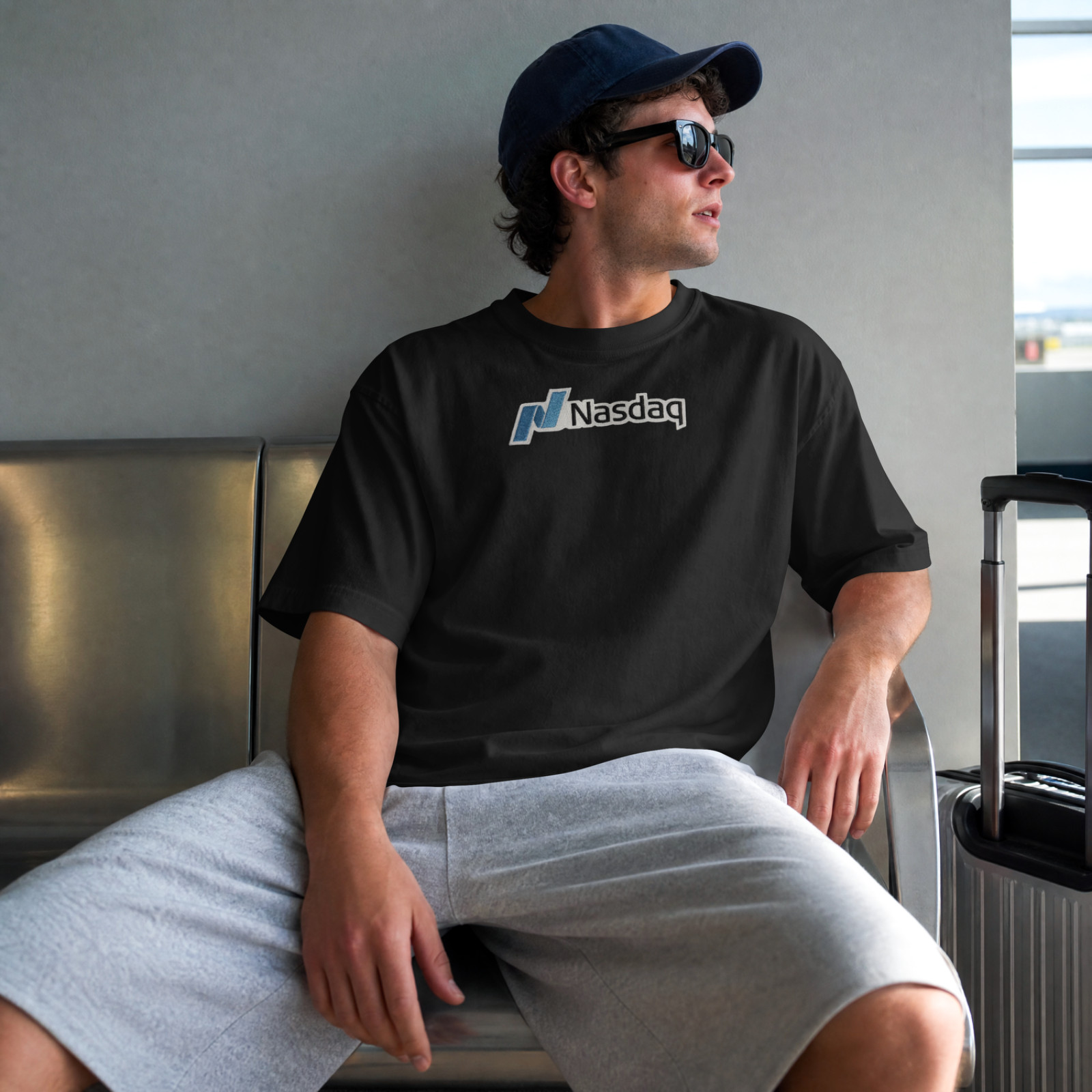 NASDAQ T-Shirt High Quality 100% Cotton Oversized NASDAQ T-Shirt High Quality 100% Cotton Oversized