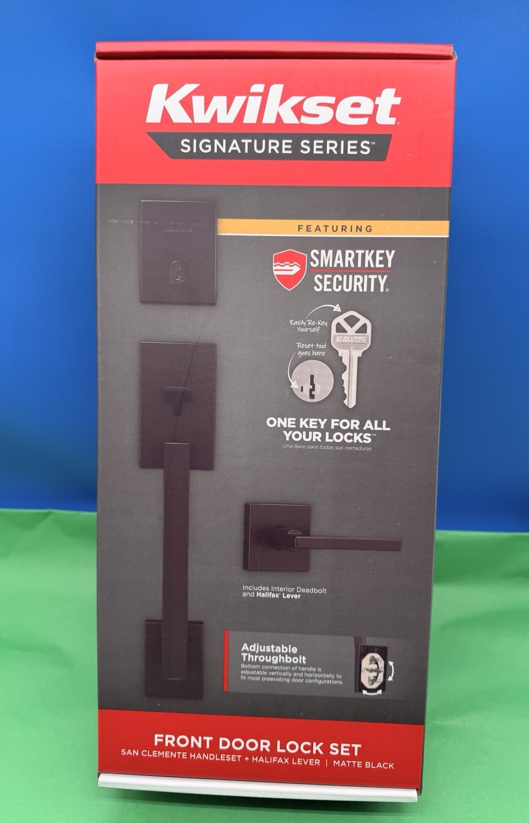 Kwikset San Clemente Handleset Halifax Lever SmartKey Matte Black 98180-081 Kwikset San Clemente Handleset Halifax Lever SmartKey Matte Black 98180-081