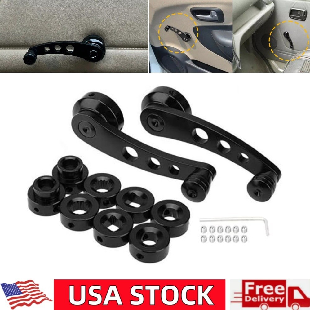 2PCS Car Window Crank Handle Window Winder Crank Riser Handle Aluminum Universal 2PCS Car Window Crank Handle Window Winder Crank Riser Handle Aluminum Universal
