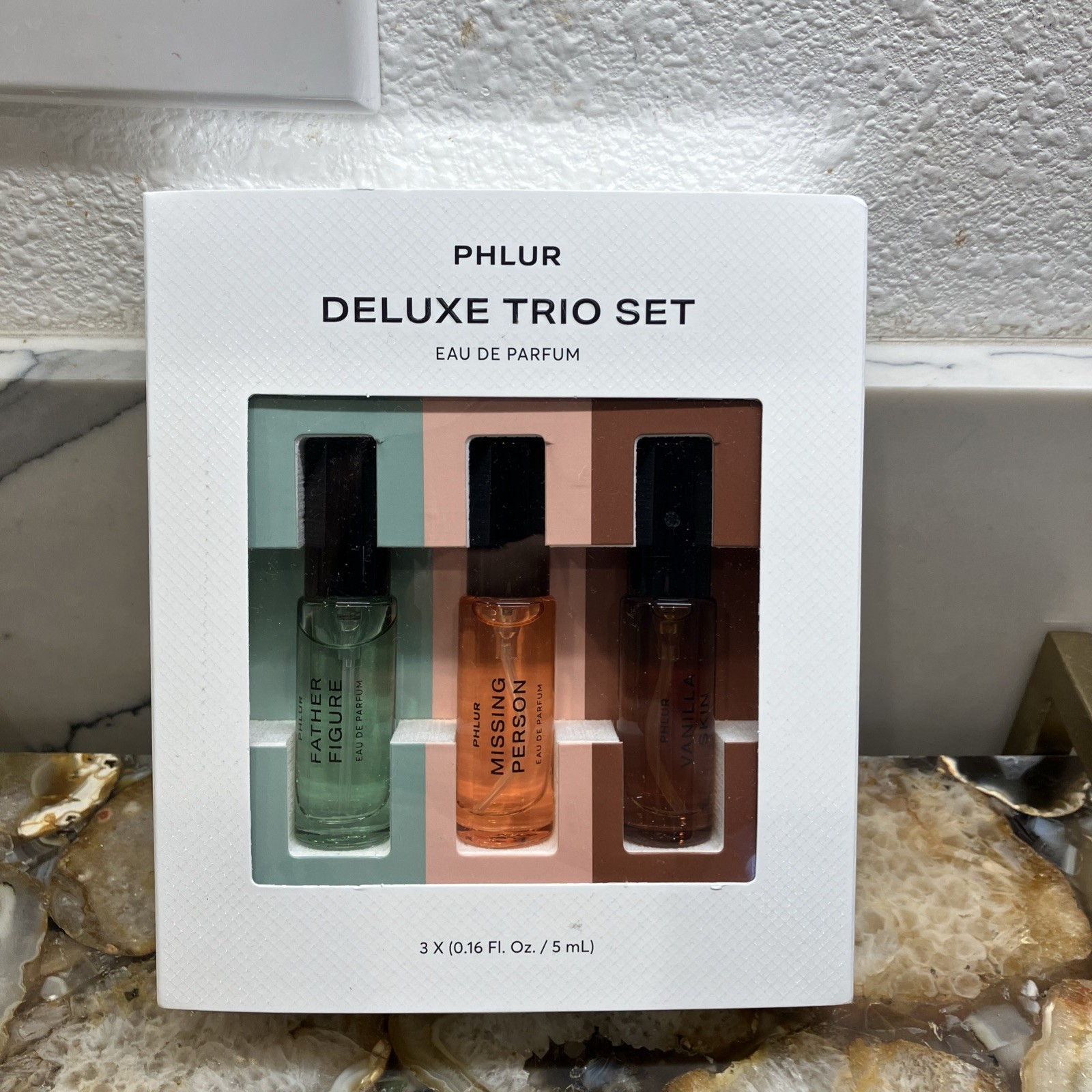 PHLUR Deluxe Trio Set Eau de Parfum Father Figure Missing Person Vanilla Skin 3… PHLUR Deluxe Trio Set Eau de Parfum Father Figure Missing Person Vanilla Skin 3…