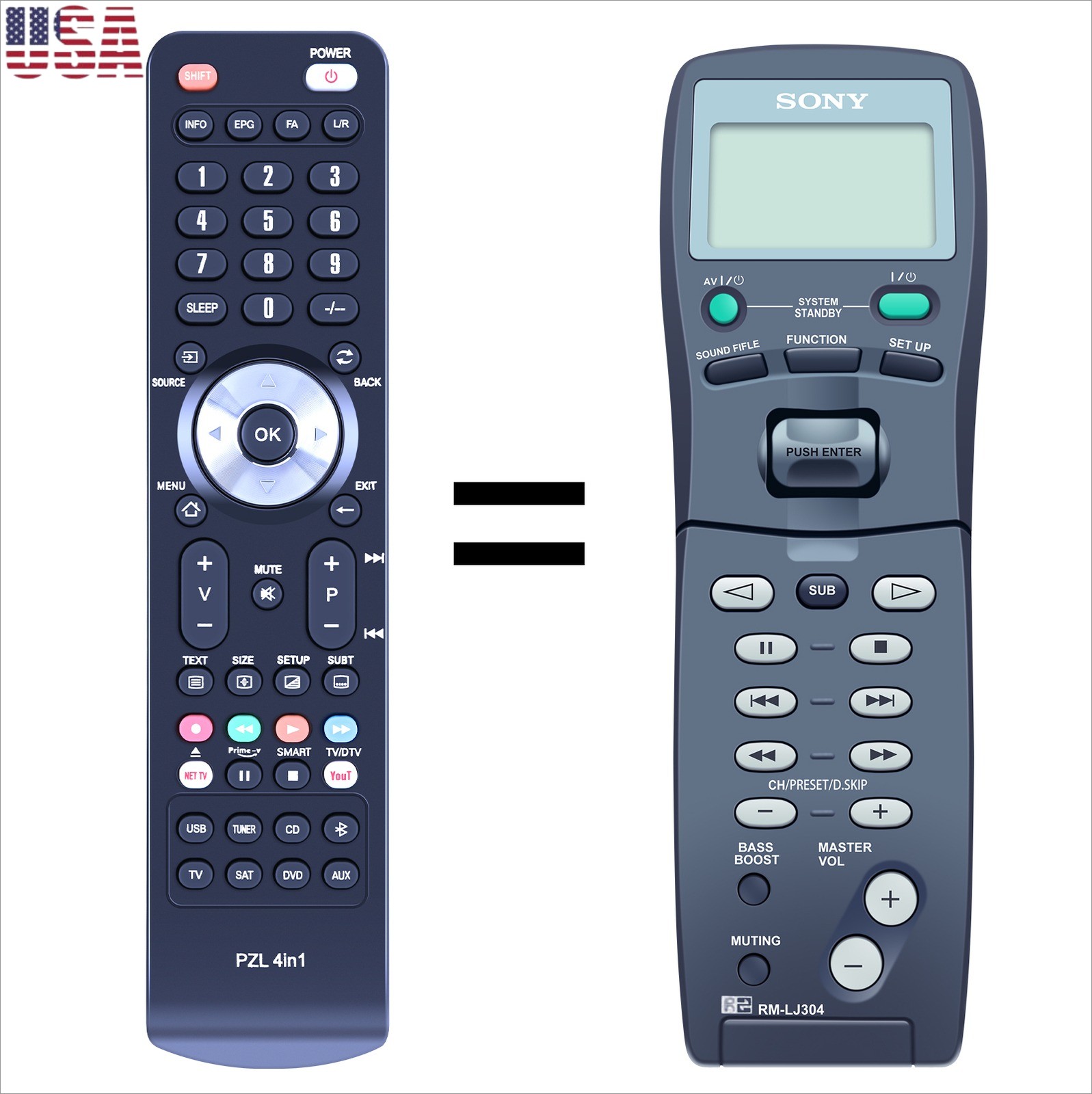New RM-LJ304 Replace Remote For SONY STR-DB925 STR-DB930 STR-DB940 STR-DB940QS