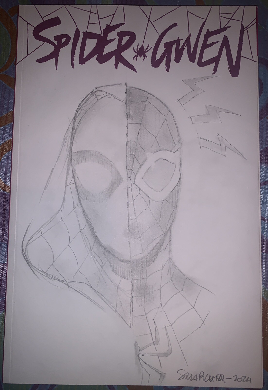 Spider Gwen N.1 Blank Cover - Signed and Sketch Sara Pichelli Spider Gwen N.1 Blank Cover - Signed and Sketch Sara Pichelli