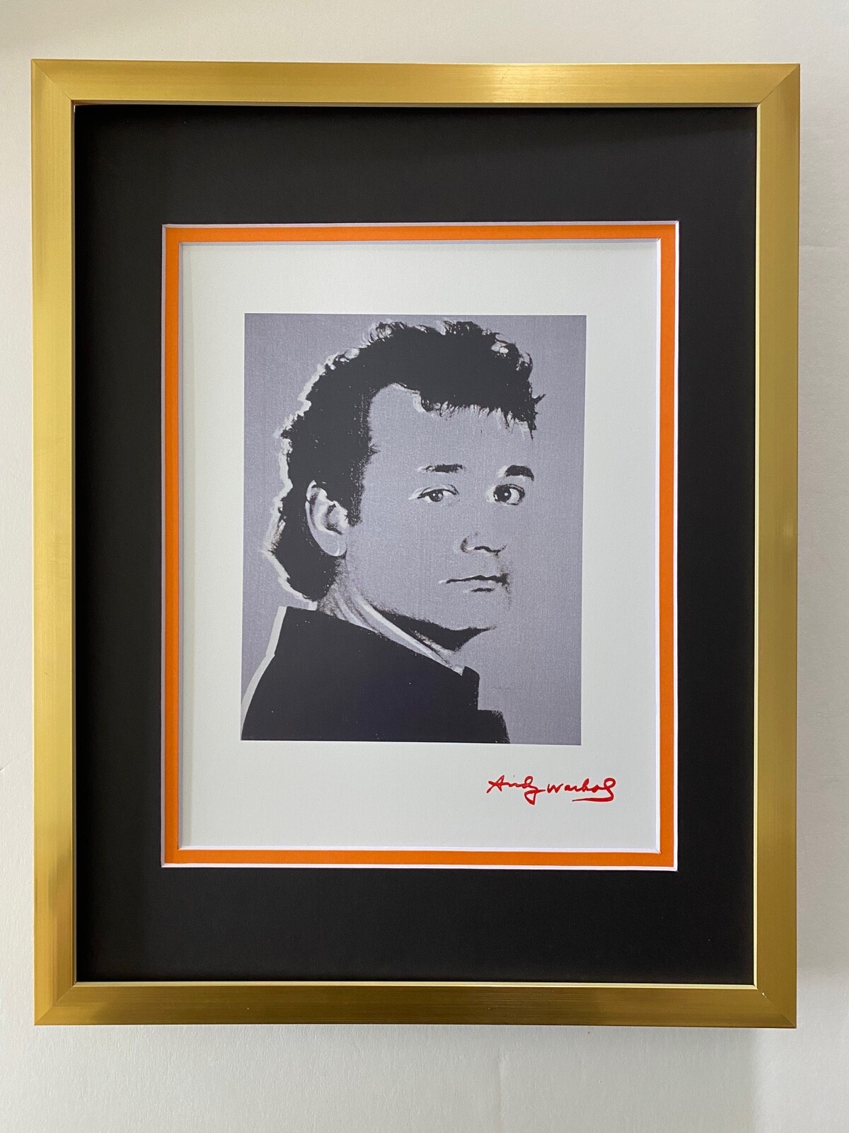 ANDY WARHOL + RARE 1984 SIGNED + BILL MURRAY + PRINT MATTED TO 11X14 