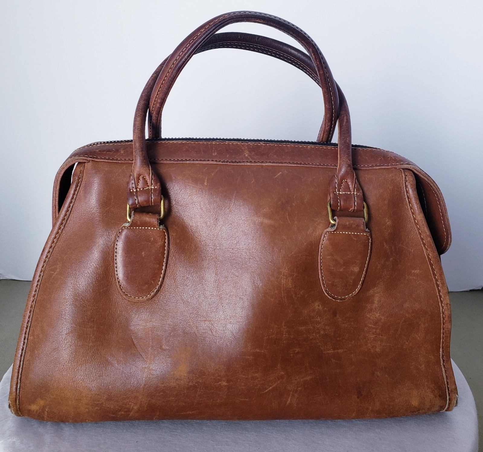 COACH Vintage Broadway Satchel Tan Luxury Leather Doctor Bag 033-2142 (RARE)