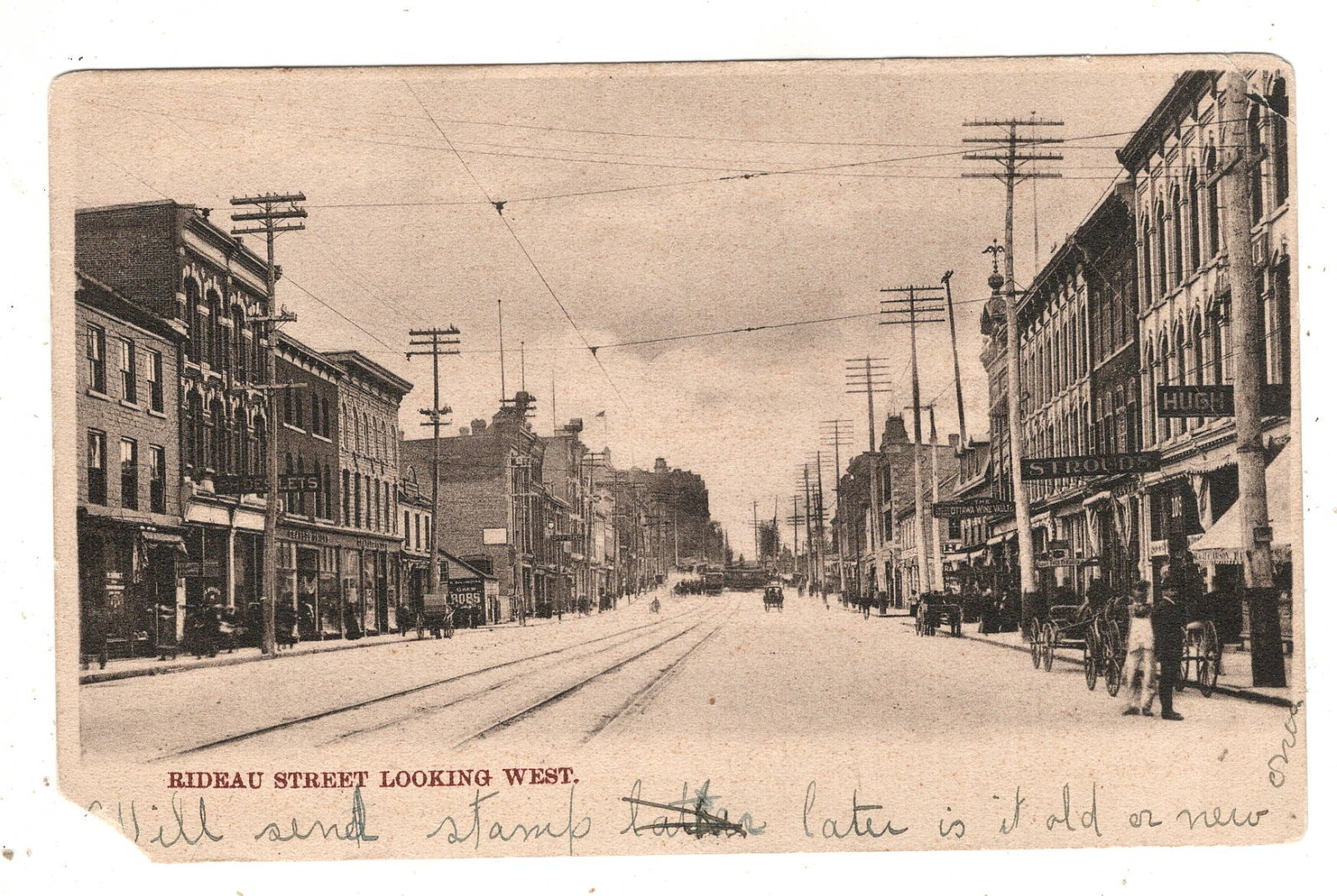Rideau Street Looking West Ottawa Canada Postcard Rideau Street Looking West Ottawa Canada Postcard