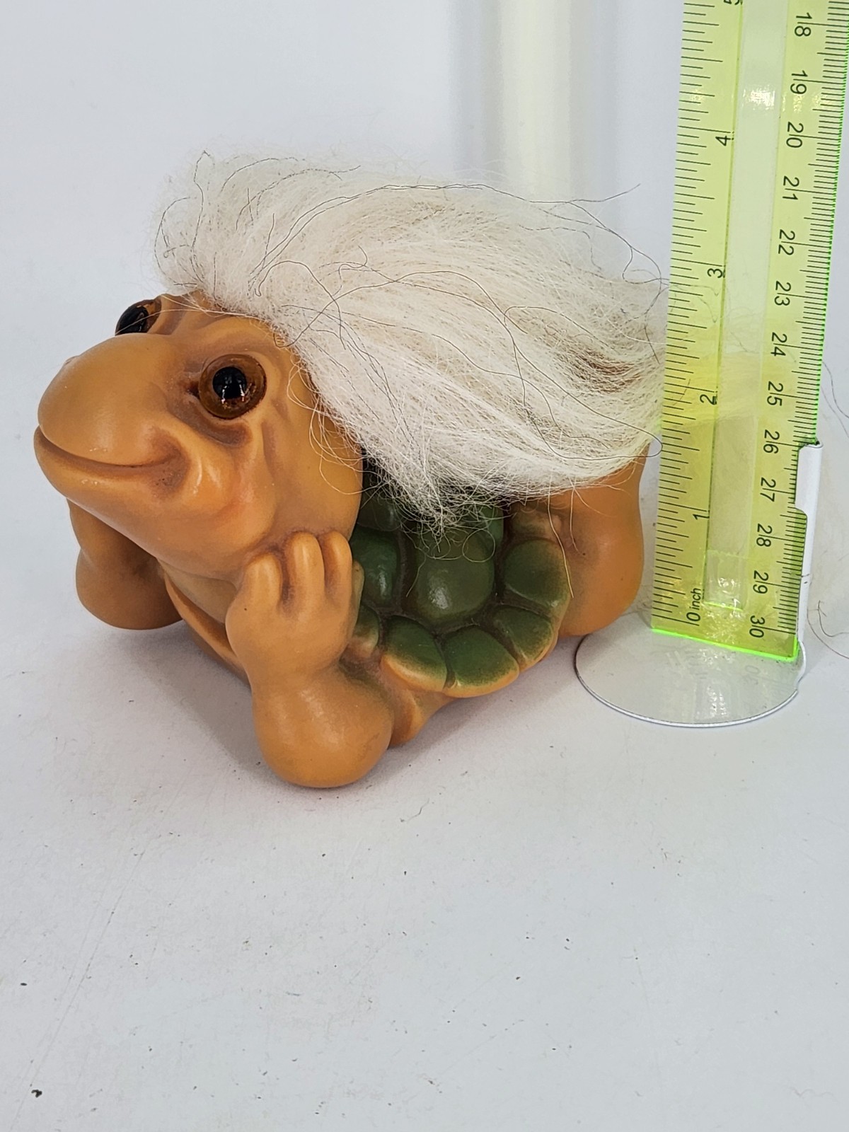 RARE Vintage 1964 Dam Things 60s Turtle Bank Troll w/ Long White Hair RARE Vintage 1964 Dam Things 60s Turtle Bank Troll w/ Long White Hair