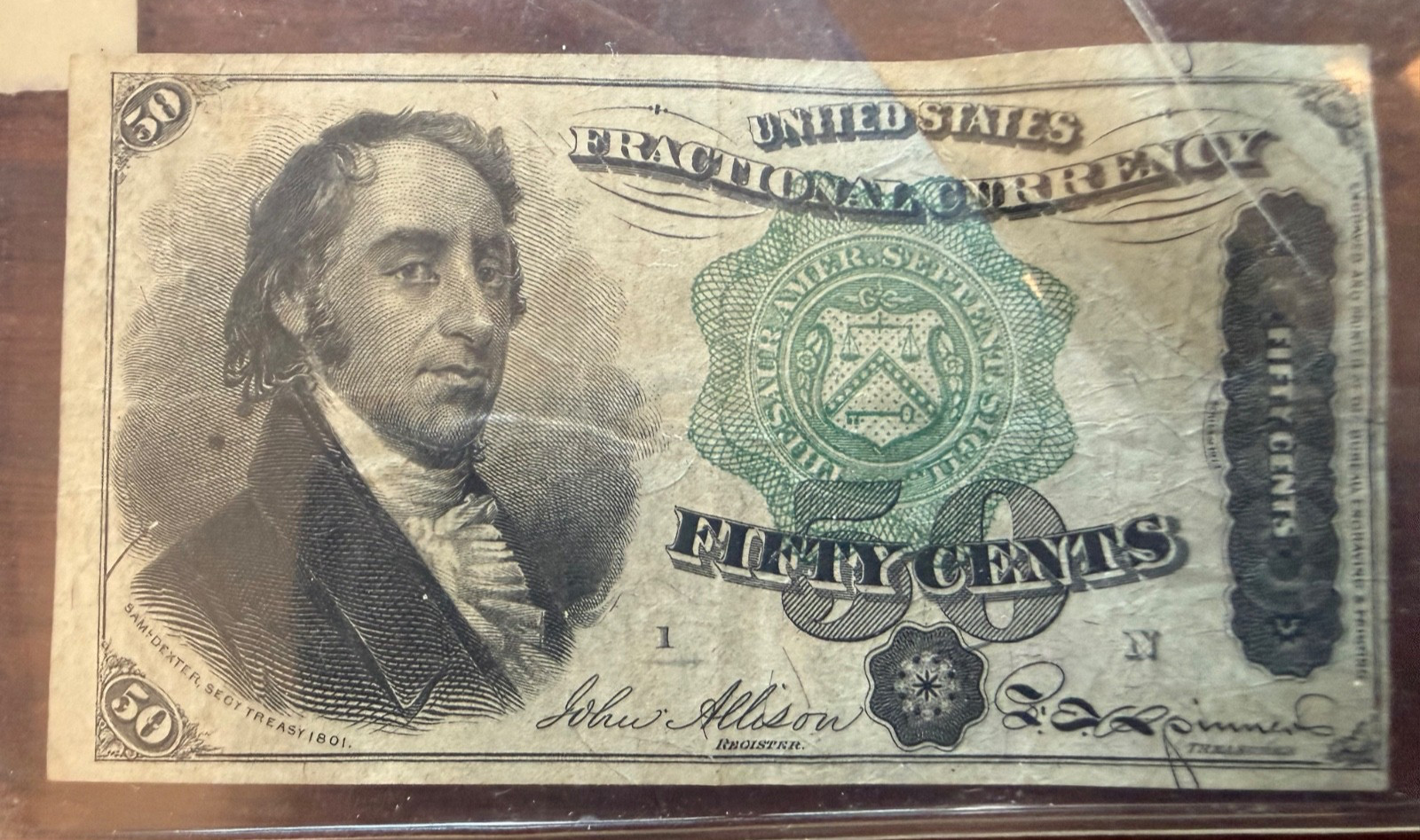 FR-1379 $0.50 Fourth Issue 1869-75 Fractional Currency, clean, intact corners