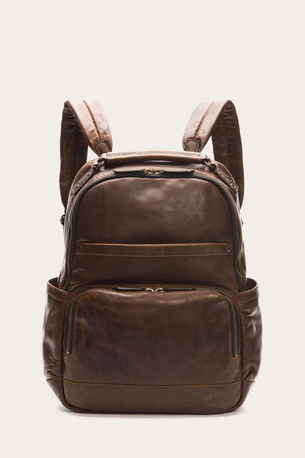 FRYE Leather Backpack-Logan Model Frye Mens Logan Backpack Bag Dark Brown Colour