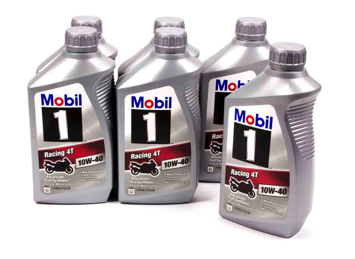 Mobil 1 98JA11 10W-40 Racing 4T Motorcycle Oil for Sport Bikes (6 Quarts) Mobil 1 98JA11 10W-40 Racing 4T Motorcycle Oil for Sport Bikes (6 Quarts)