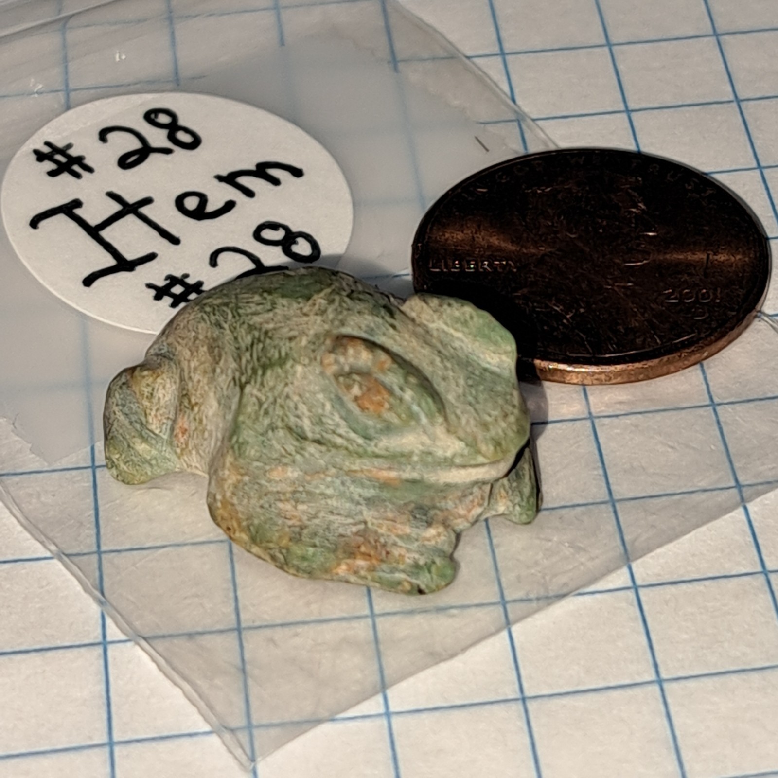 Pre-Columbian Jade Artifact.. Mayan Frog Carving.. Pendant