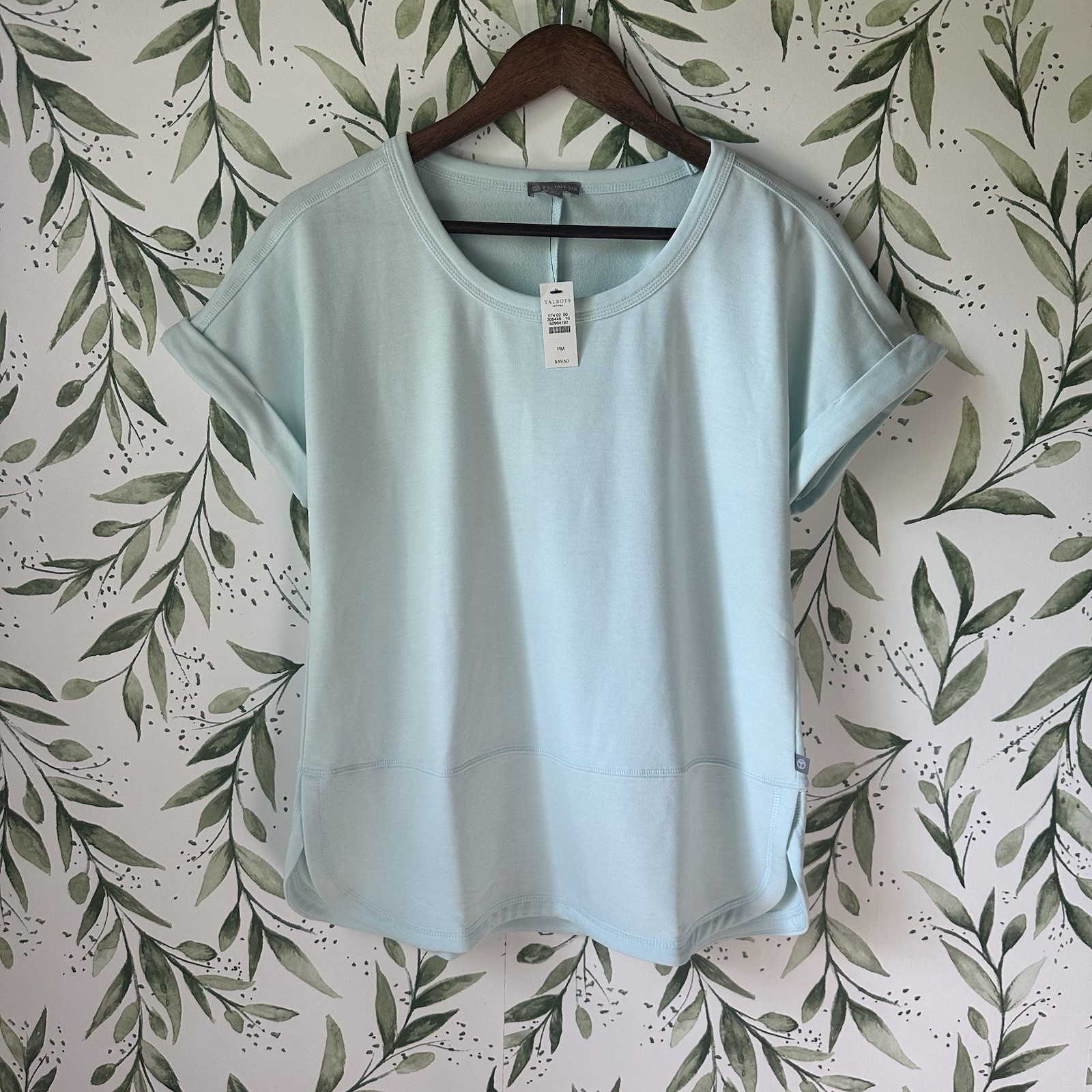 T By Talbots French Terry Tunic. Mint Green. Medium Petite. New T By Talbots French Terry Tunic. Mint Green. Medium Petite. New