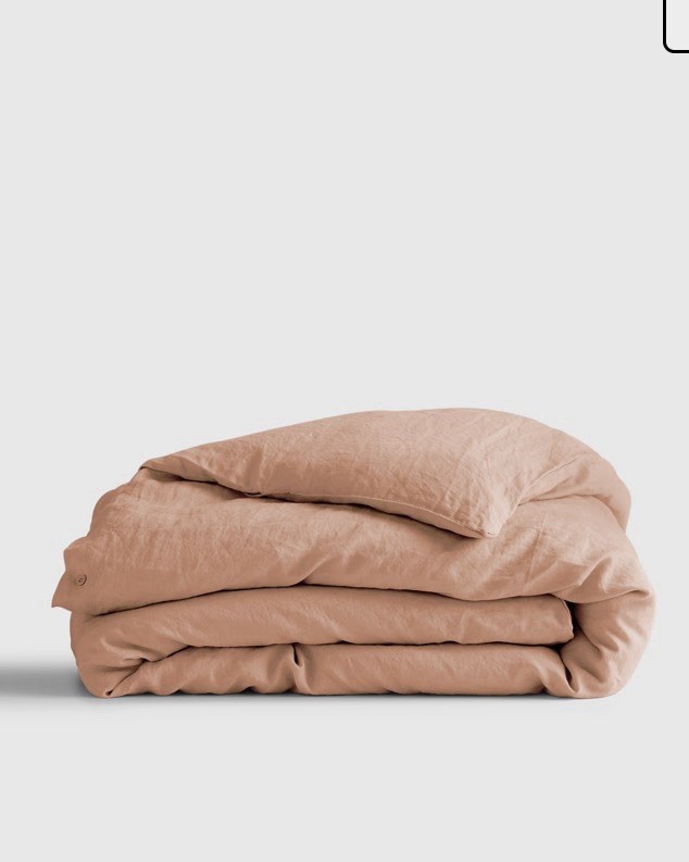 New Quince European 100% European Linen Duvet Cover Queen, Desert Sand MSRP $164