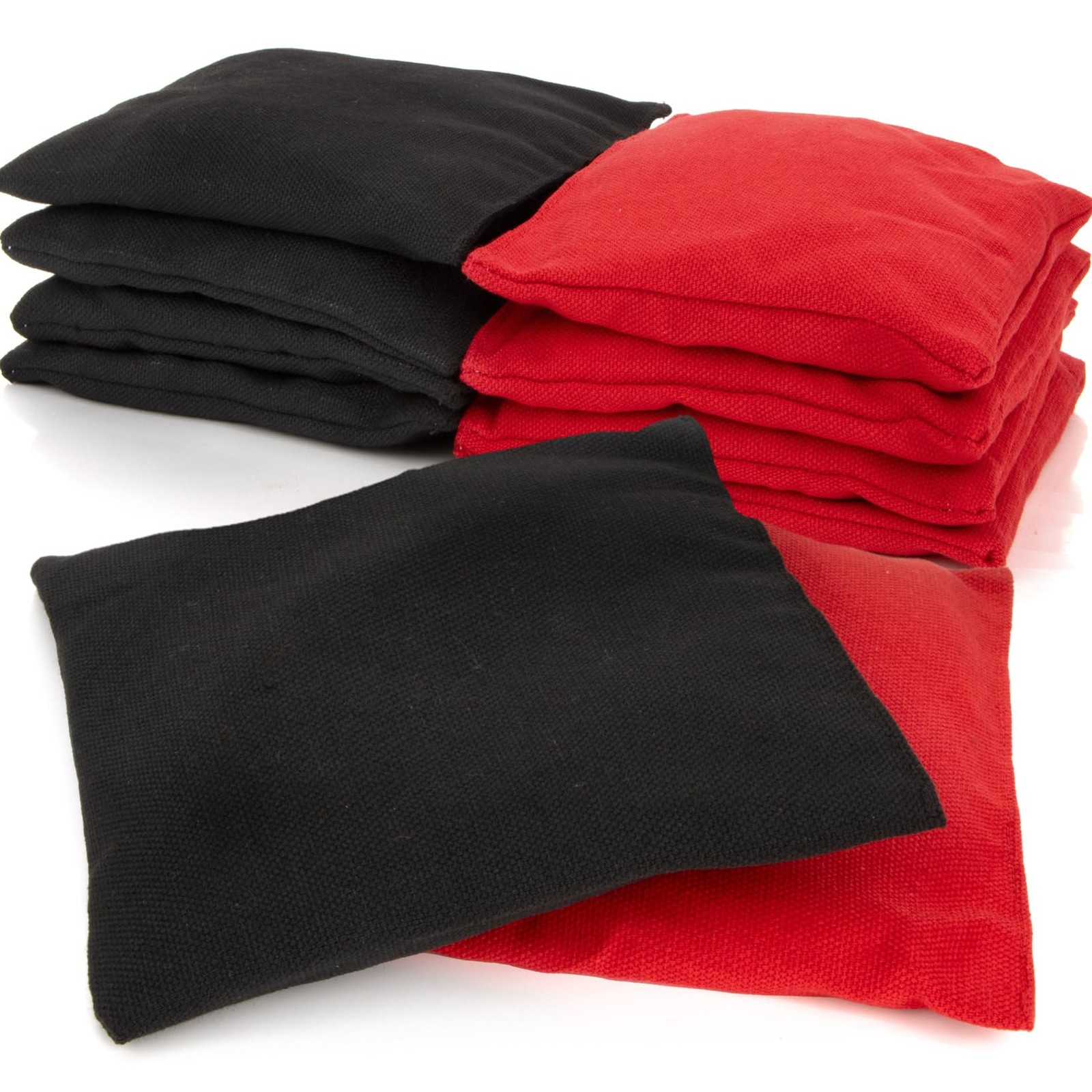 RAINFLOW 8 PCS Cornhole Bags - Bean for 6x6 inch, Black and red RAINFLOW 8 PCS Cornhole Bags - Bean for 6x6 inch, Black and red