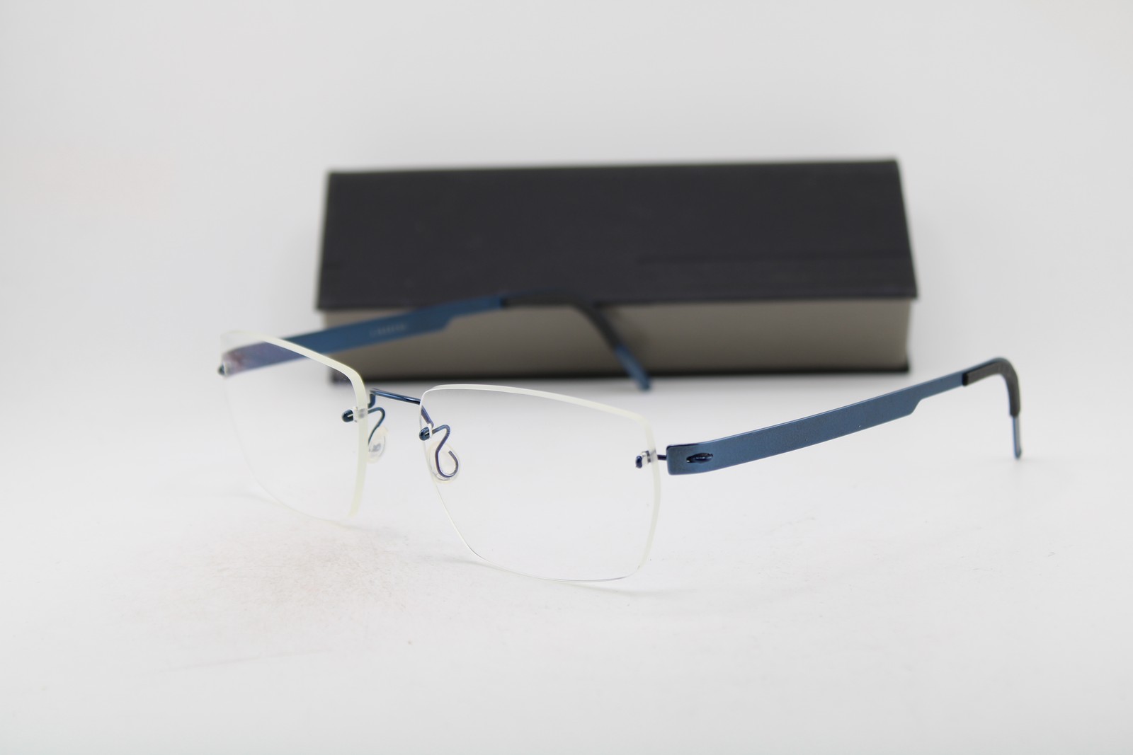 NEW LINDBERG NO.055/DG0H COL.PU13 T601 BLUE GUNMETAL AUTHENTIC EYEGLASSES 54-16