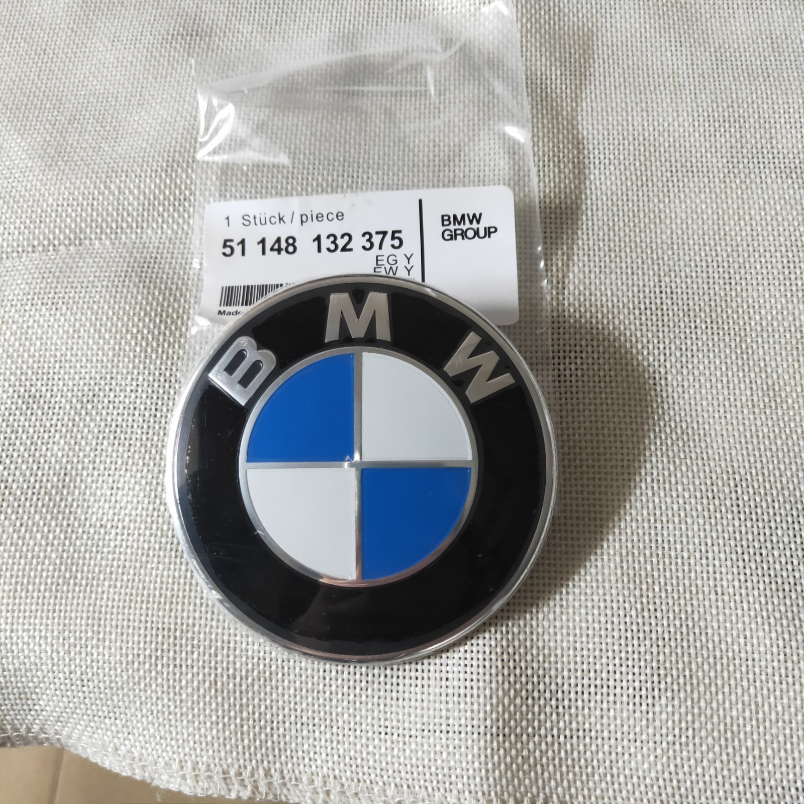 GENUINE BMW Hood Trunk Emblem Roundel w/ Grommets INCL.- 82mm (OEM# 51148132375) GENUINE BMW Hood Trunk Emblem Roundel w/ Grommets INCL.- 82mm (OEM# 51148132375)