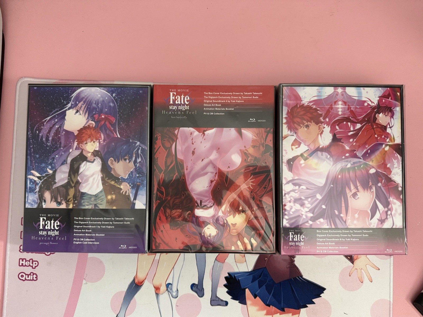 Fate Stay Night Heaven's Feel Limited Edition 3 Movie Blu-ray Box Sets Complete