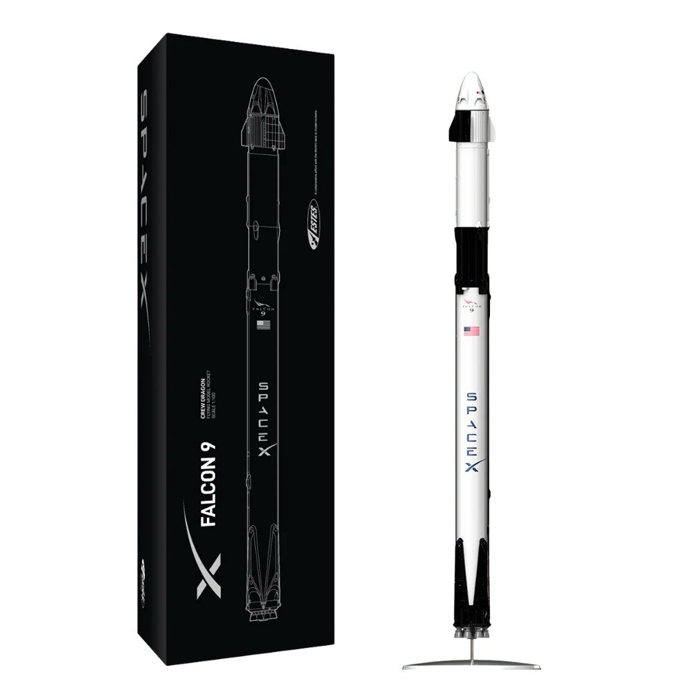 NEW Estes SpaceX Falcon 9 Crew Dragon 1/100 Flying Model Rocket #2161 Sealed RTF