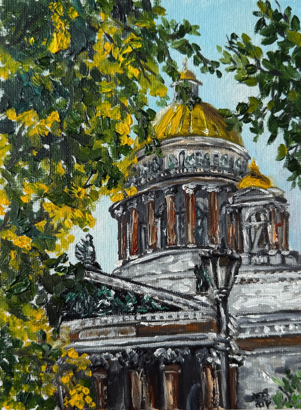Saint Petersburg Original Art Abstract Wall Art Cityscape Oil Painting Cathedral
