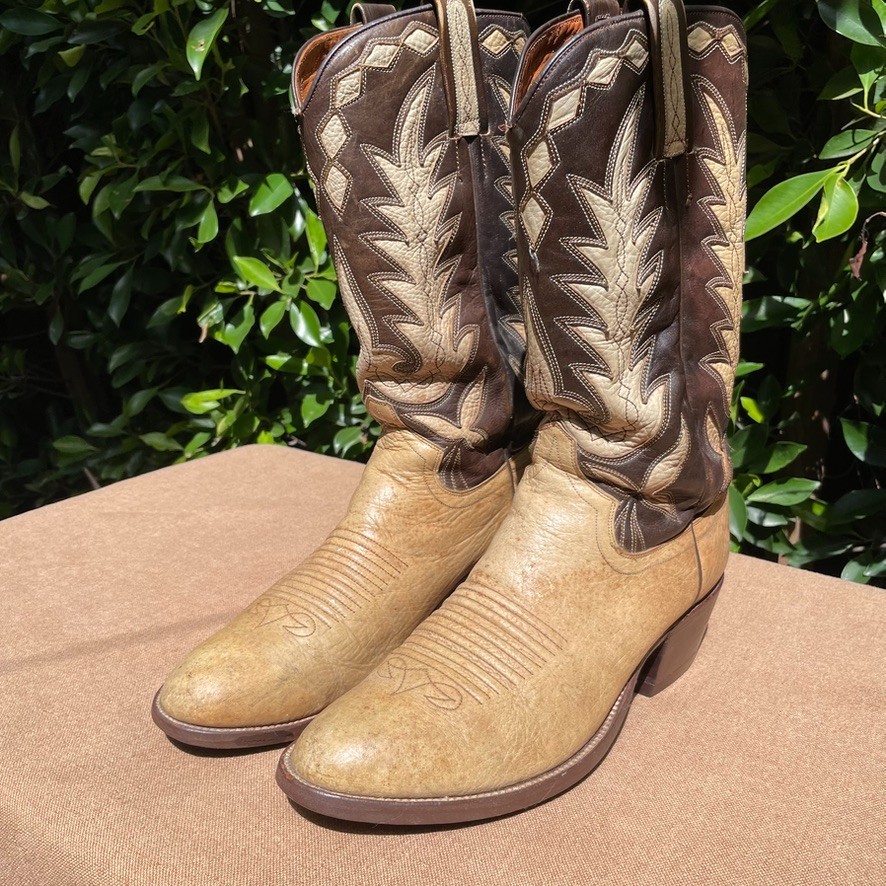 Vintage Dan Post 6552 Genuine Elk Leather Cowboy Boots 9.5 D Made in Spain Vintage Dan Post 6552 Genuine Elk Leather Cowboy Boots 9.5 D Made in Spain