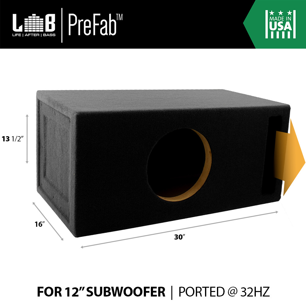Single Custom-Ported Sub Woofer Enclosure Box for 12-Inch Subwoofer (2.00 Cu ft)