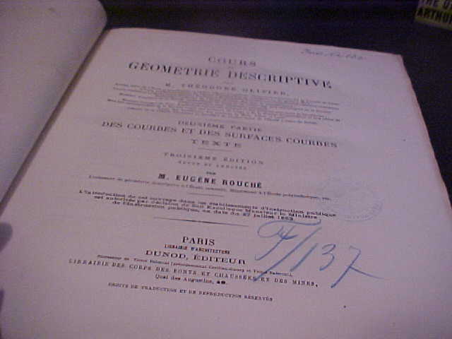 COURS DE GÉOMÉTRIE DESCRIPTIVE deuxieme partie Theodore Olivier 1871 3rd edit