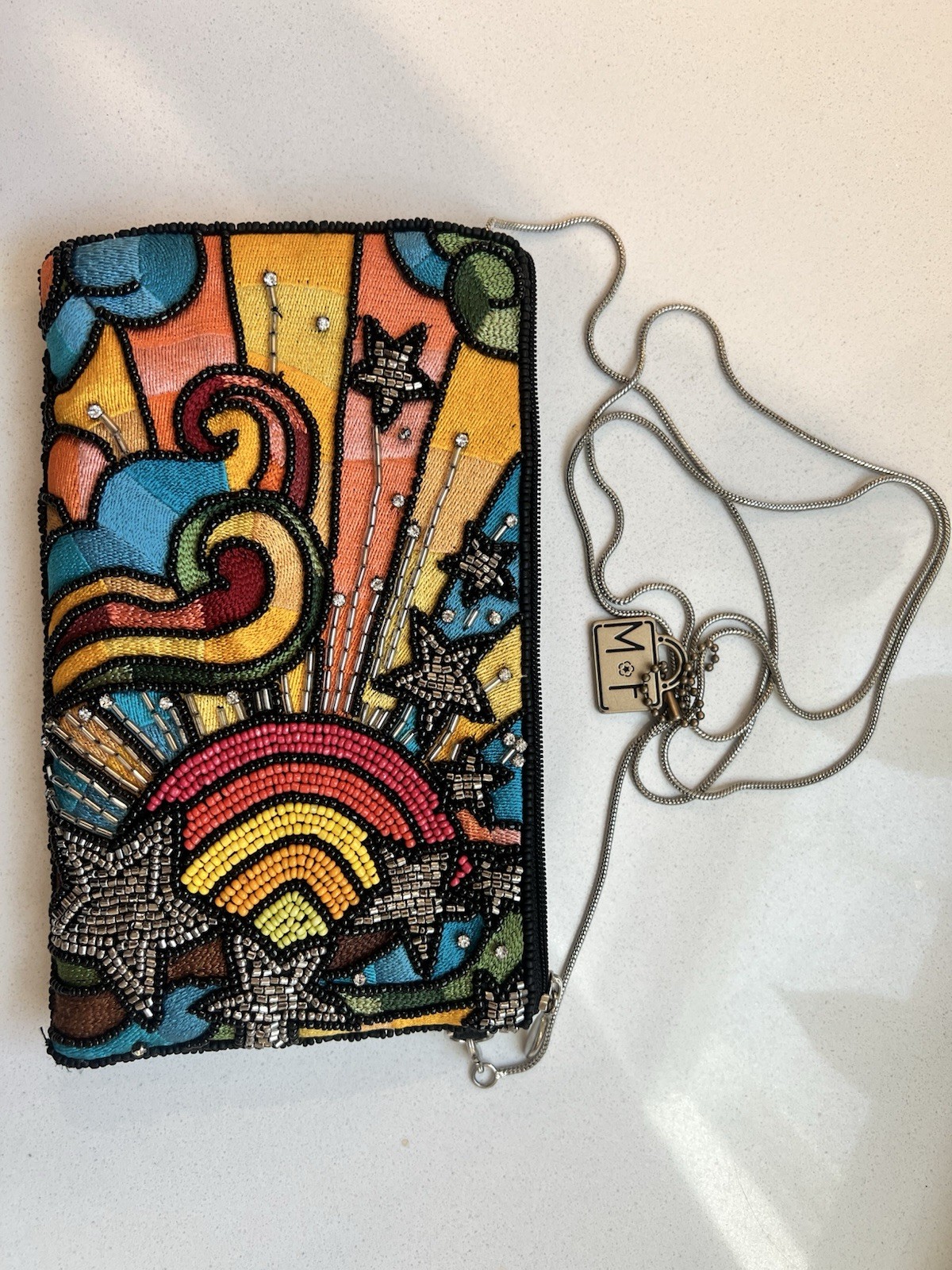 Mary Frances Rainbow Burst Beaded Crossbody Phone Bag New Without Tags Mary Frances Rainbow Burst Beaded Crossbody Phone Bag New Without Tags