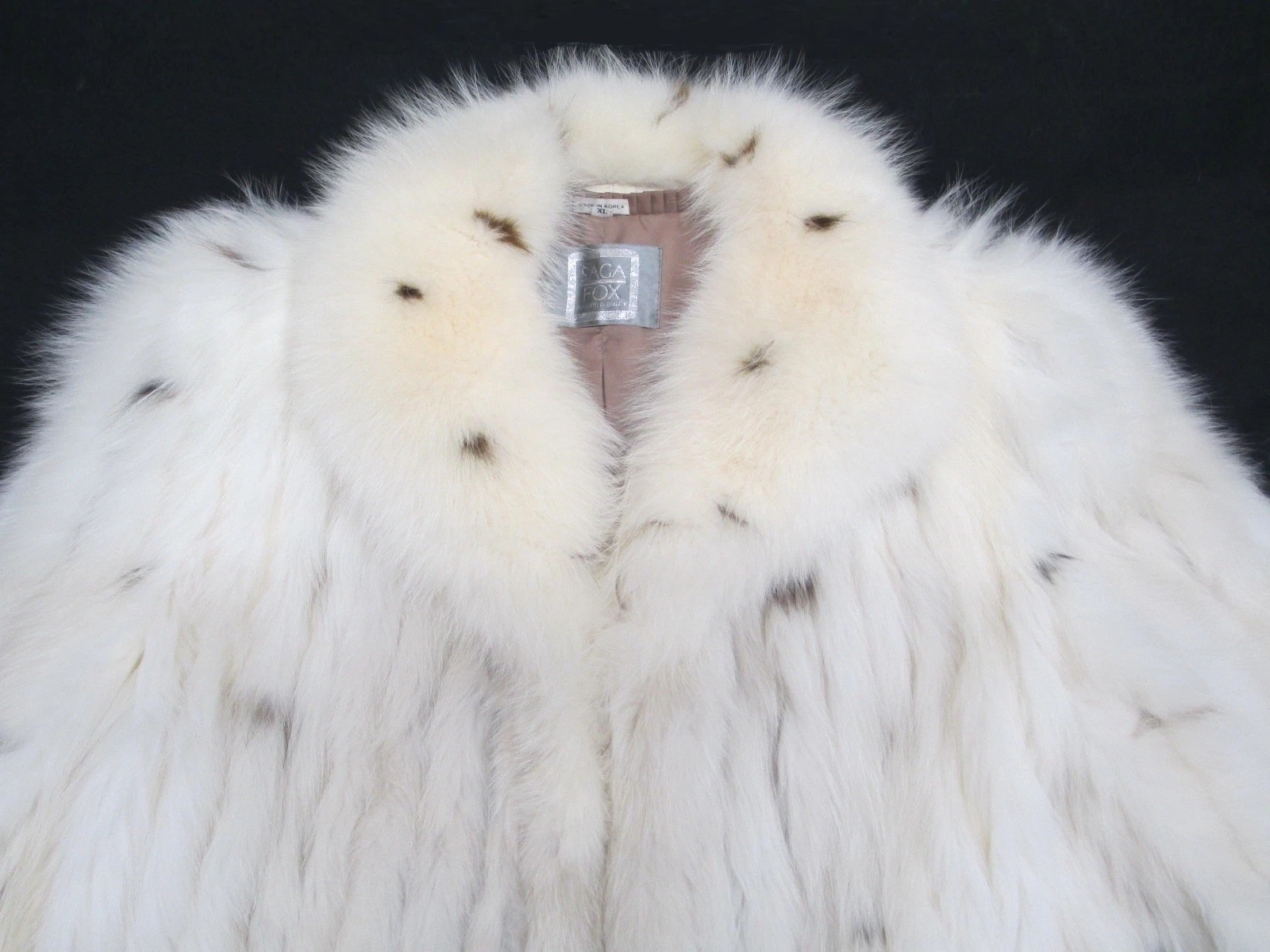 SAGA Fox Jacket Off White Ribbed Henig Furs Women\'s XL SAGA Fox Jacket Off White Ribbed Henig Furs Women\'s XL