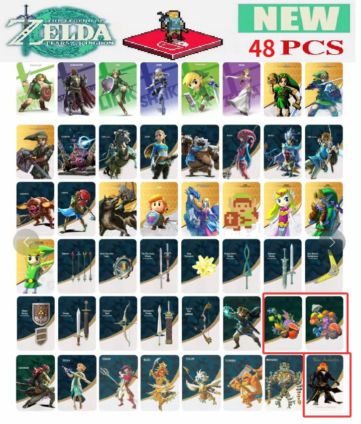 48pcs/set BOTW TOTK Zelda Tears of the Kingdom Mini NFC Cards for Switch 2 Wii U 48pcs/set BOTW TOTK Zelda Tears of the Kingdom Mini NFC Cards for Switch 2 Wii U