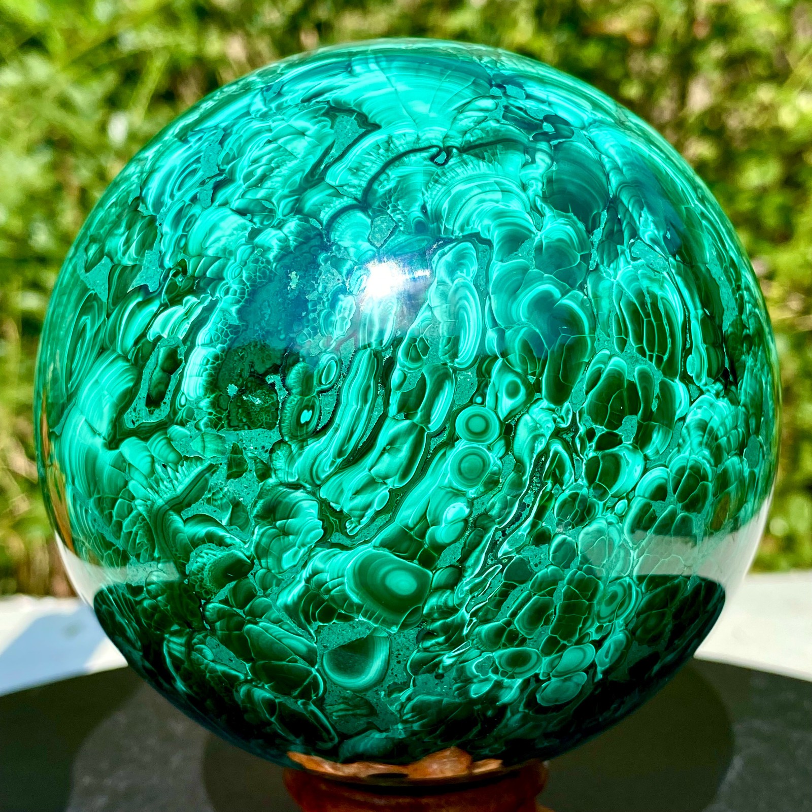4.4LB Natural malachite ball quartz crystal energy ball reiki healing