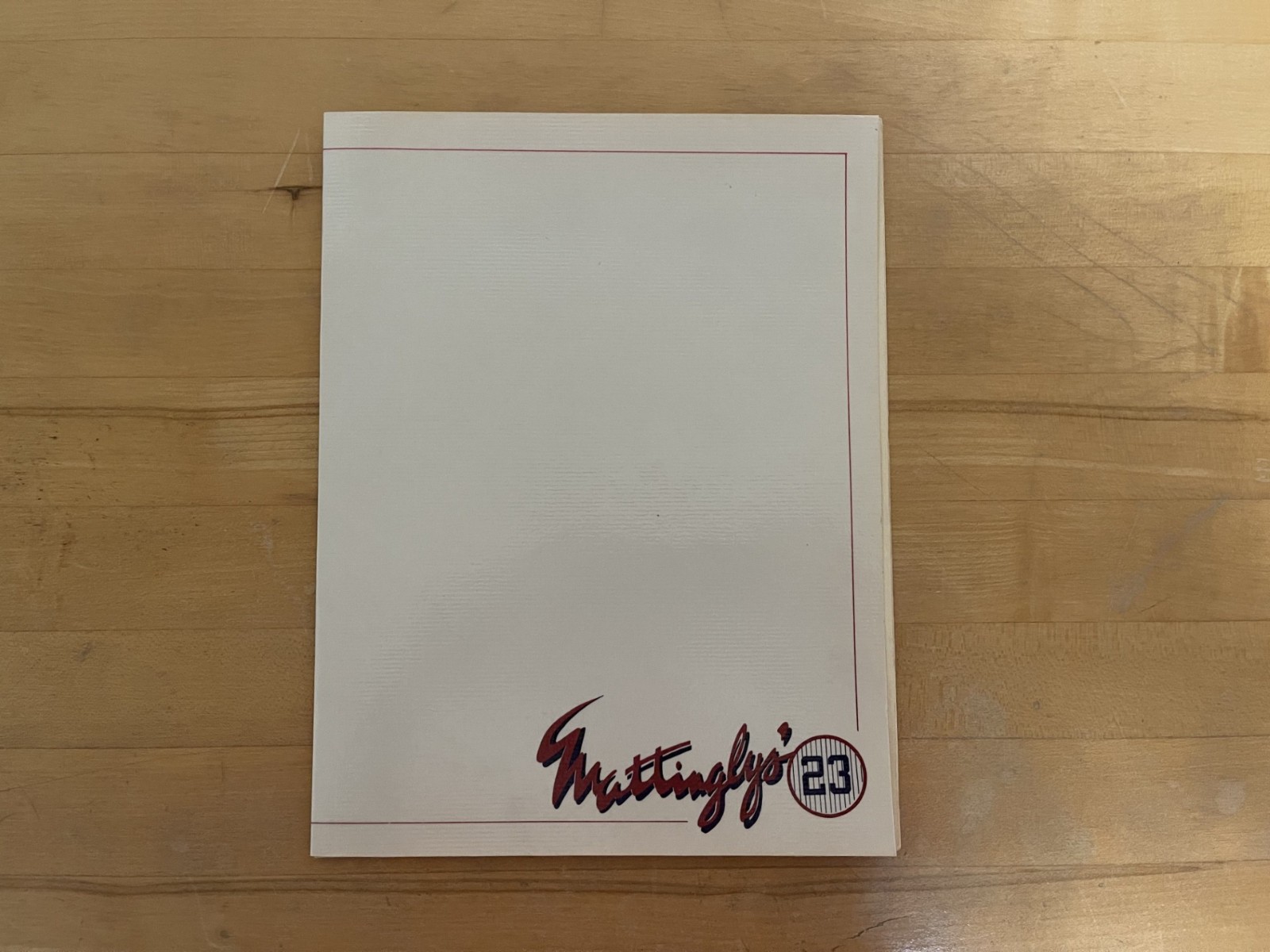 Signed Autograph Don Mattingly / Mattingly\'s 23 Restaurant Menu Autographed Signed Autograph Don Mattingly / Mattingly\'s 23 Restaurant Menu Autographed