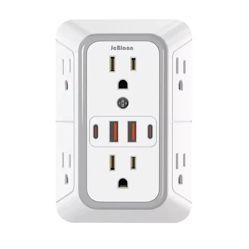 6 Outlet Extender Surge Protector Multi Plug Wall Adapter USB Charger Ports with 6 Outlet Extender Surge Protector Multi Plug Wall Adapter USB Charger Ports with