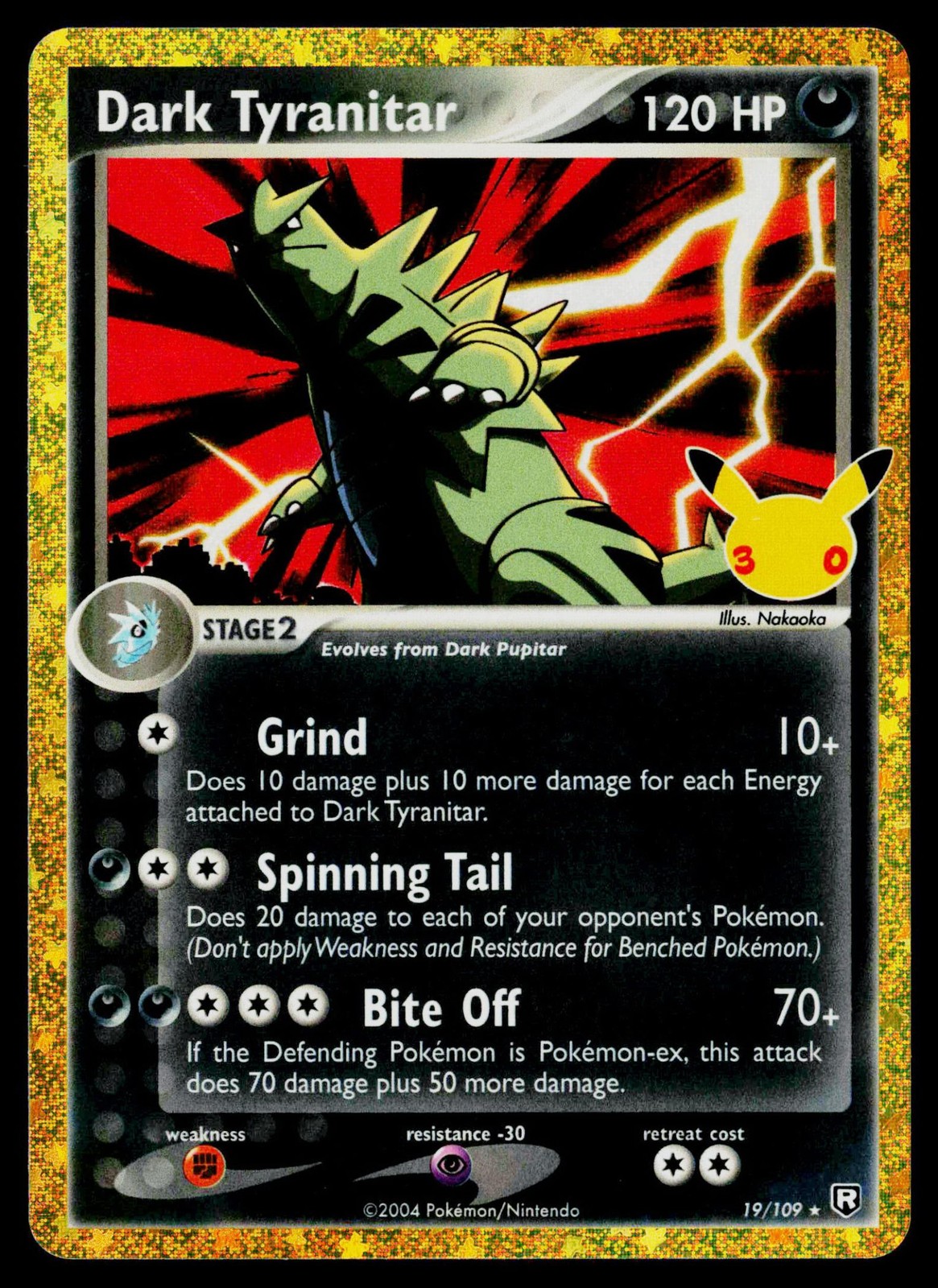 Dark Tyranitar Holofoil EN [30C - 19/109] NM