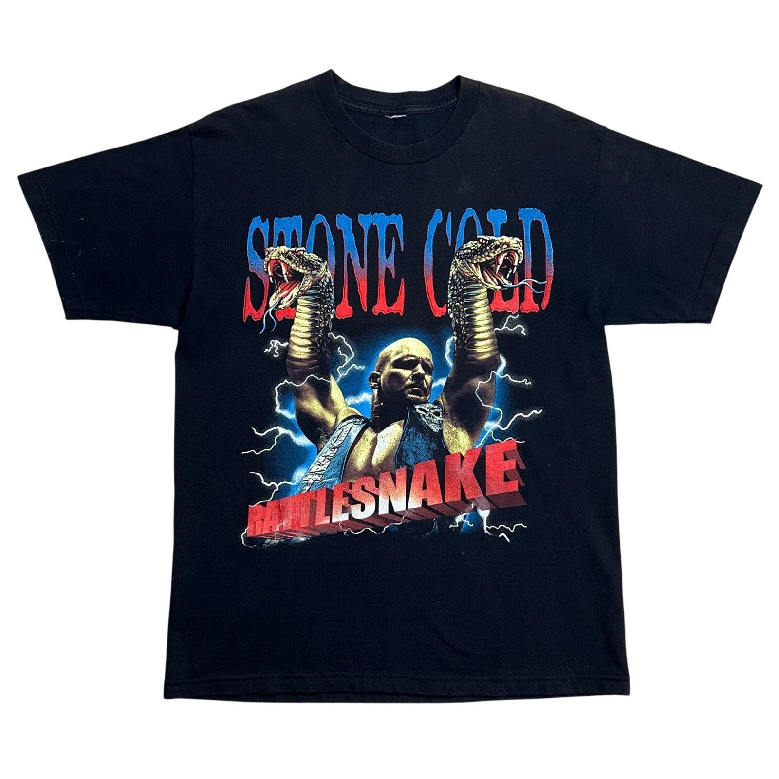 Vintage 1999 WWF Stone Cold Rattlesnake Arms Wrestling Tee Fits XL 23\ Vintage 1999 WWF Stone Cold Rattlesnake Arms Wrestling Tee Fits XL 23\
