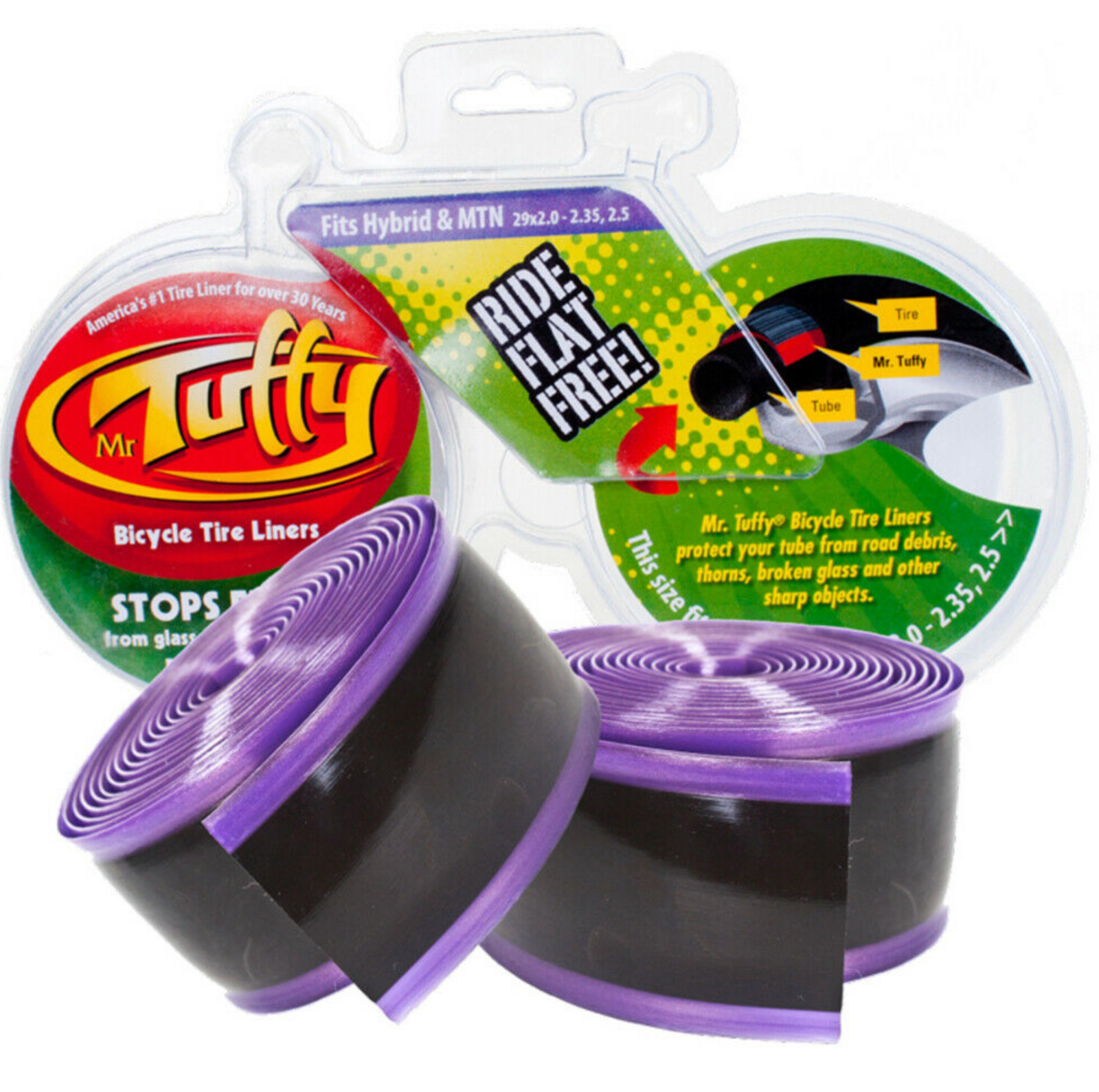 Mr. Tuffy 29x2.0-2.35 Hybrid/MTN Purple Pair of Bike Tire (2) Liners Stops Flats Mr. Tuffy 29x2.0-2.35 Hybrid/MTN Purple Pair of Bike Tire (2) Liners Stops Flats