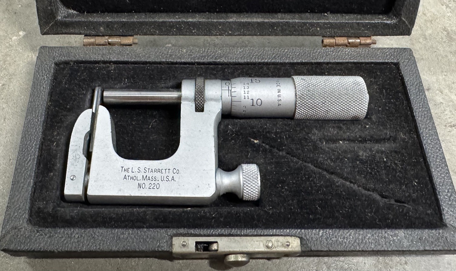 Starrett 0-1” Multi-Anvil Pin Micrometer No. 220 Mul-T-Angle USA Made Vintage