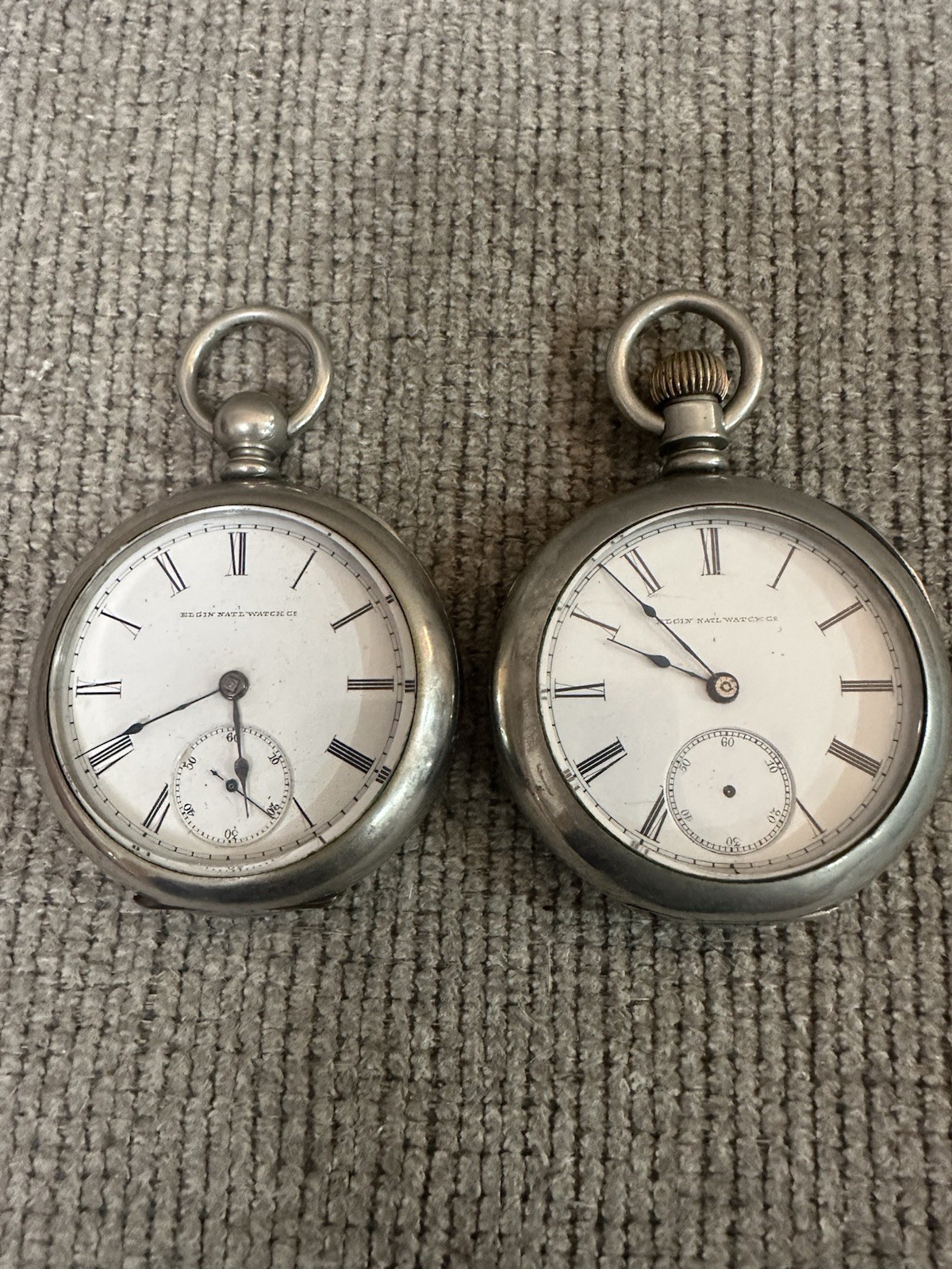 2 1800s Elgin National Watch Pocket Watches(non- Working)