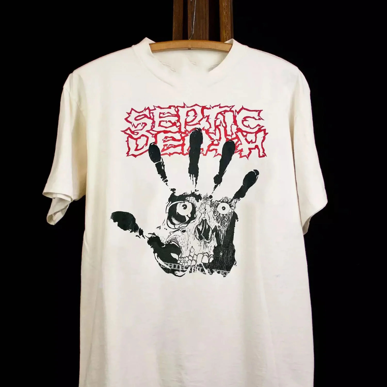 Vtg SEPTIC DEATH Band Collection Heavy Cotton White T Shirt For Men JJ222