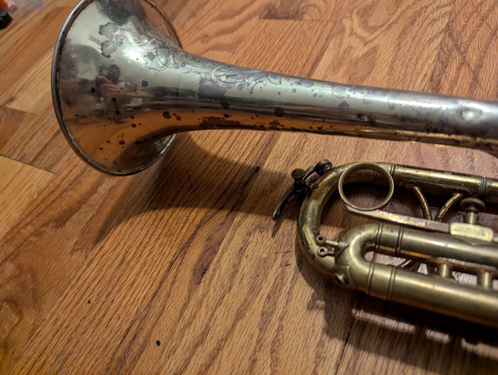 1930's King Silver Tone Trumpet Sterling Silver Bell 1930's King Silver Tone Trumpet Sterling Silver Bell