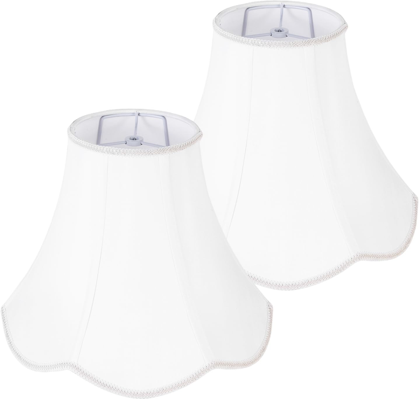JERHOUS 2 Pcs White Scalloped Lamp Shade 6.7\ JERHOUS 2 Pcs White Scalloped Lamp Shade 6.7\