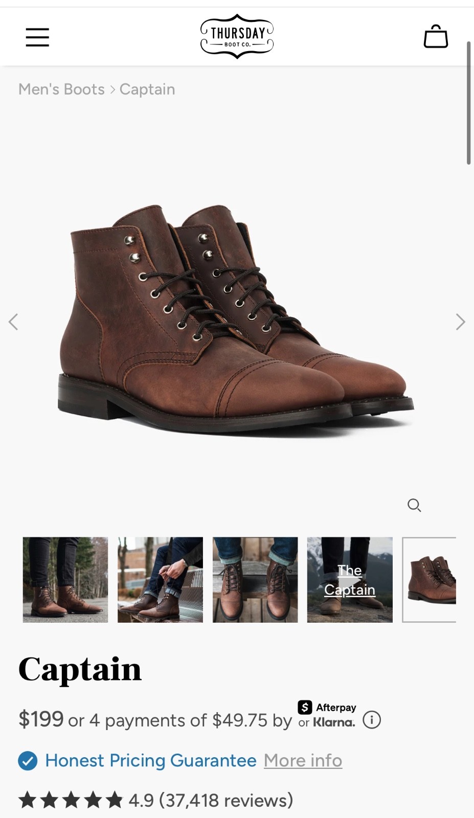 Men’s new Thursday Boots 8.5 wide Men’s new Thursday Boots 8.5 wide