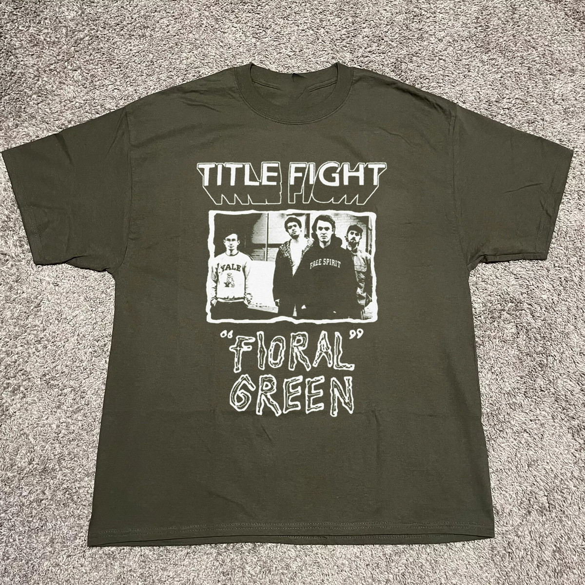 TITLE FIGHT Floral Green Retro Style Green All Size Shirt TITLE FIGHT Floral Green Retro Style Green All Size Shirt