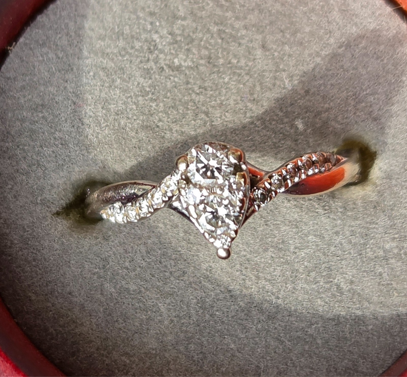 1/2CTW Pear composite 10KW engagement ring