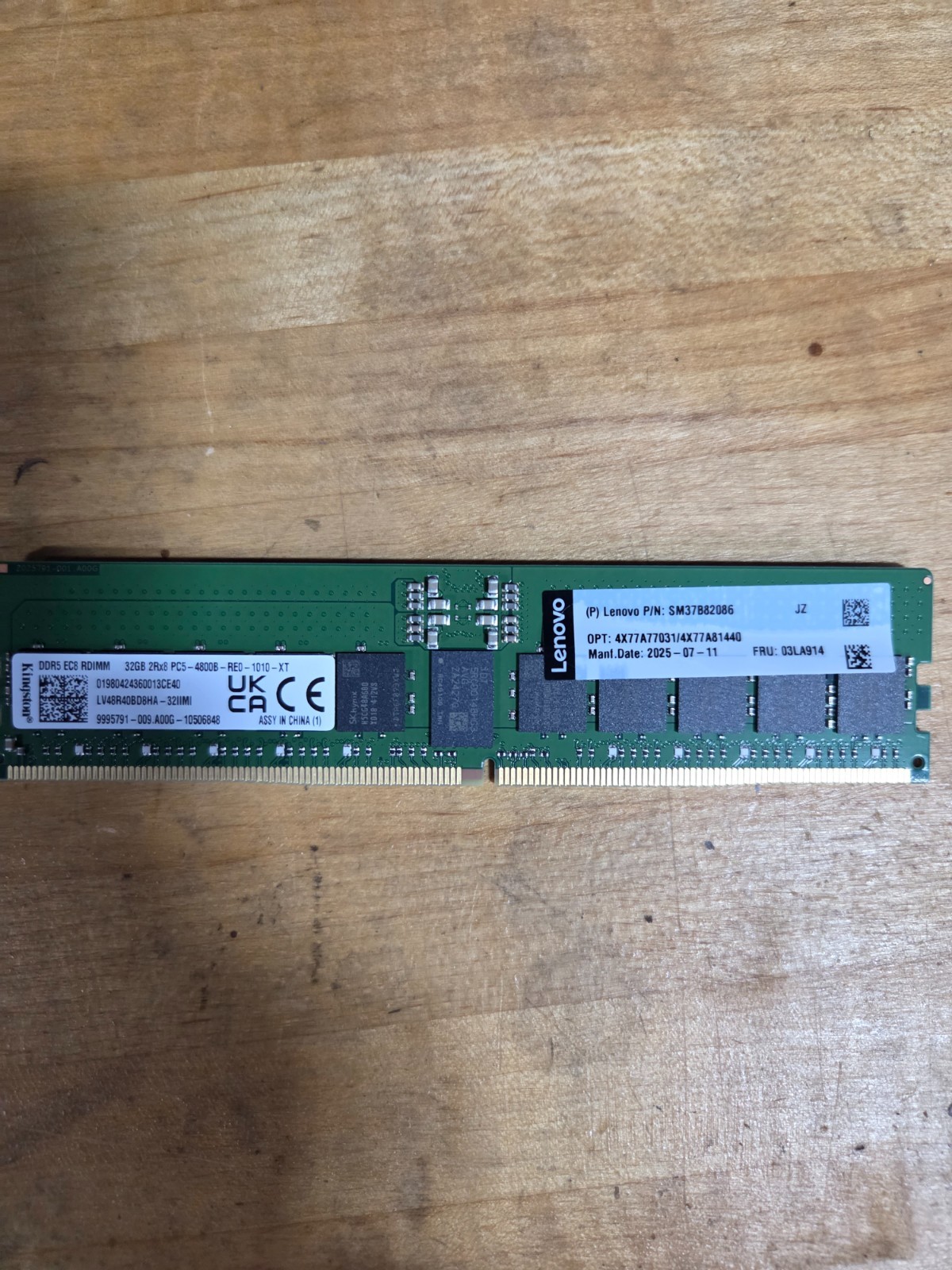 4X77A77031 4X77A81440 LENOVO 32GB 2RX8 TruDDR5-4800 16Gbit RDIMM 03LA914 4X77A77031 4X77A81440 LENOVO 32GB 2RX8 TruDDR5-4800 16Gbit RDIMM 03LA914